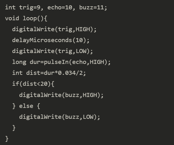 Código Arduino para el detector de obstáculos con HC-SR04